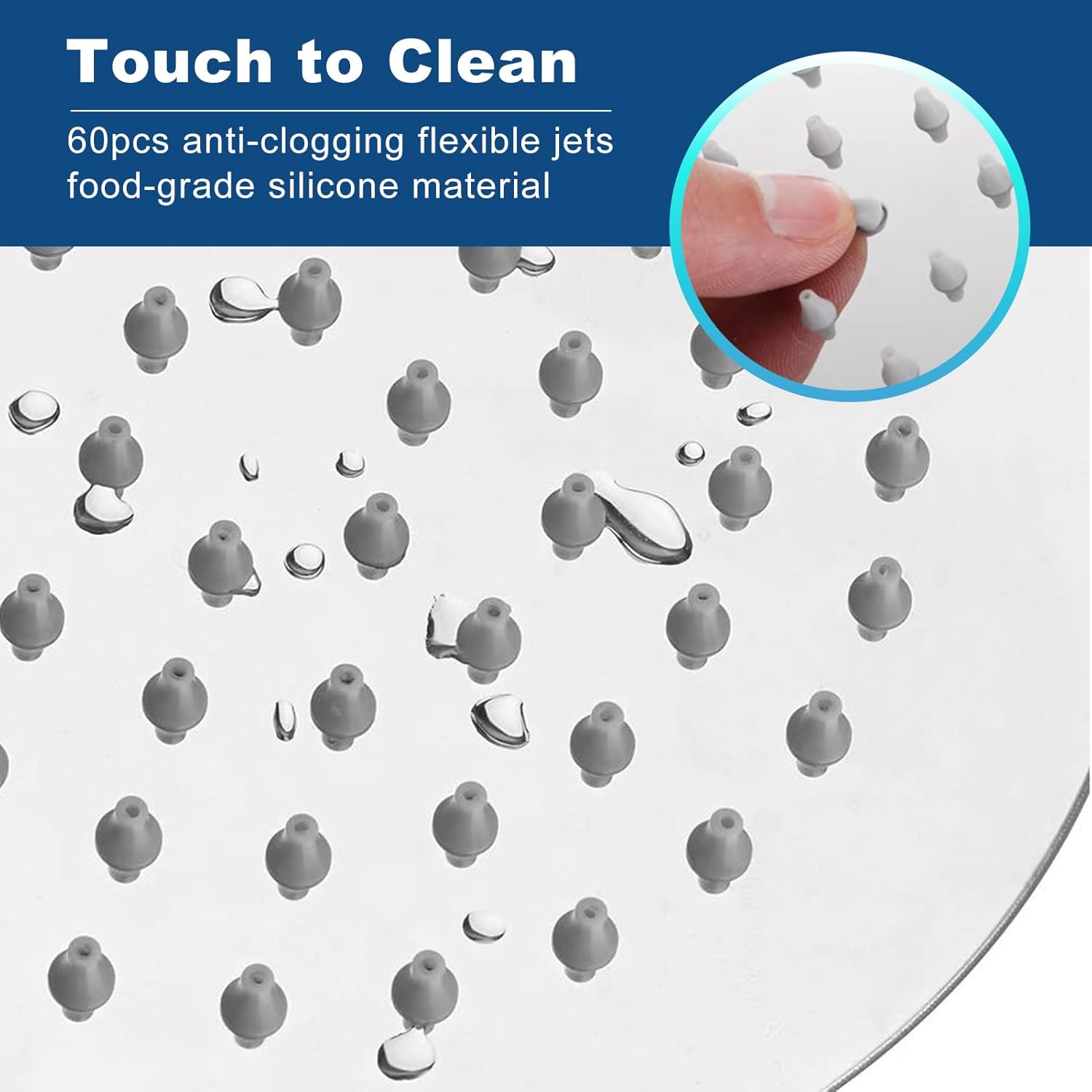 8 Inch Rain Shower Head All Metal, Thick Stainless Steel Round Fixed Showerhead, High Flow Rainfall Shower Head Replacement Optimized for Pressure