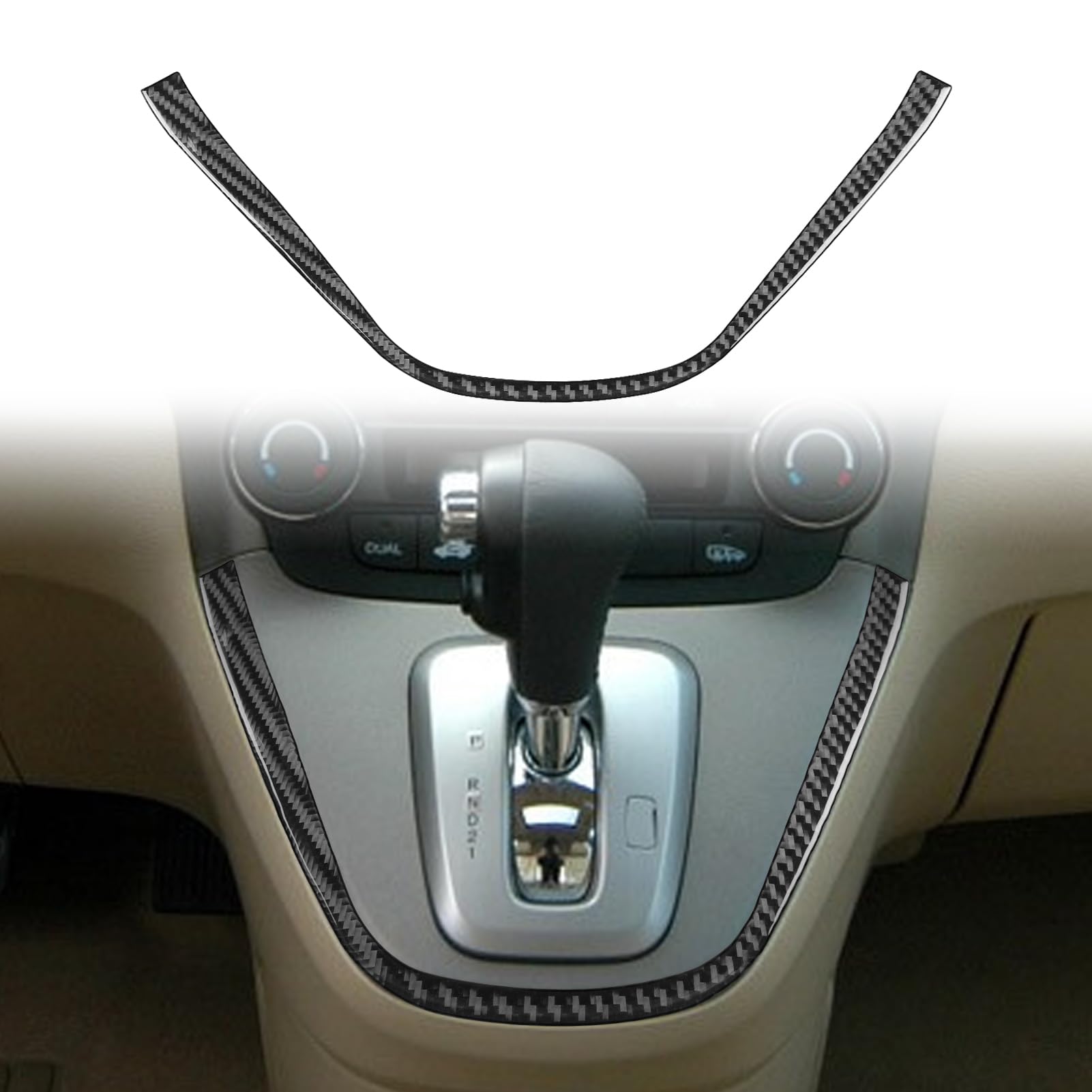 Real Premium Carbon Fiber Compatible with Honda CRV 2007 2008 2009 2010 2011 Accessories Car Gear Strip Cover Sticker Decal Interior Trim
