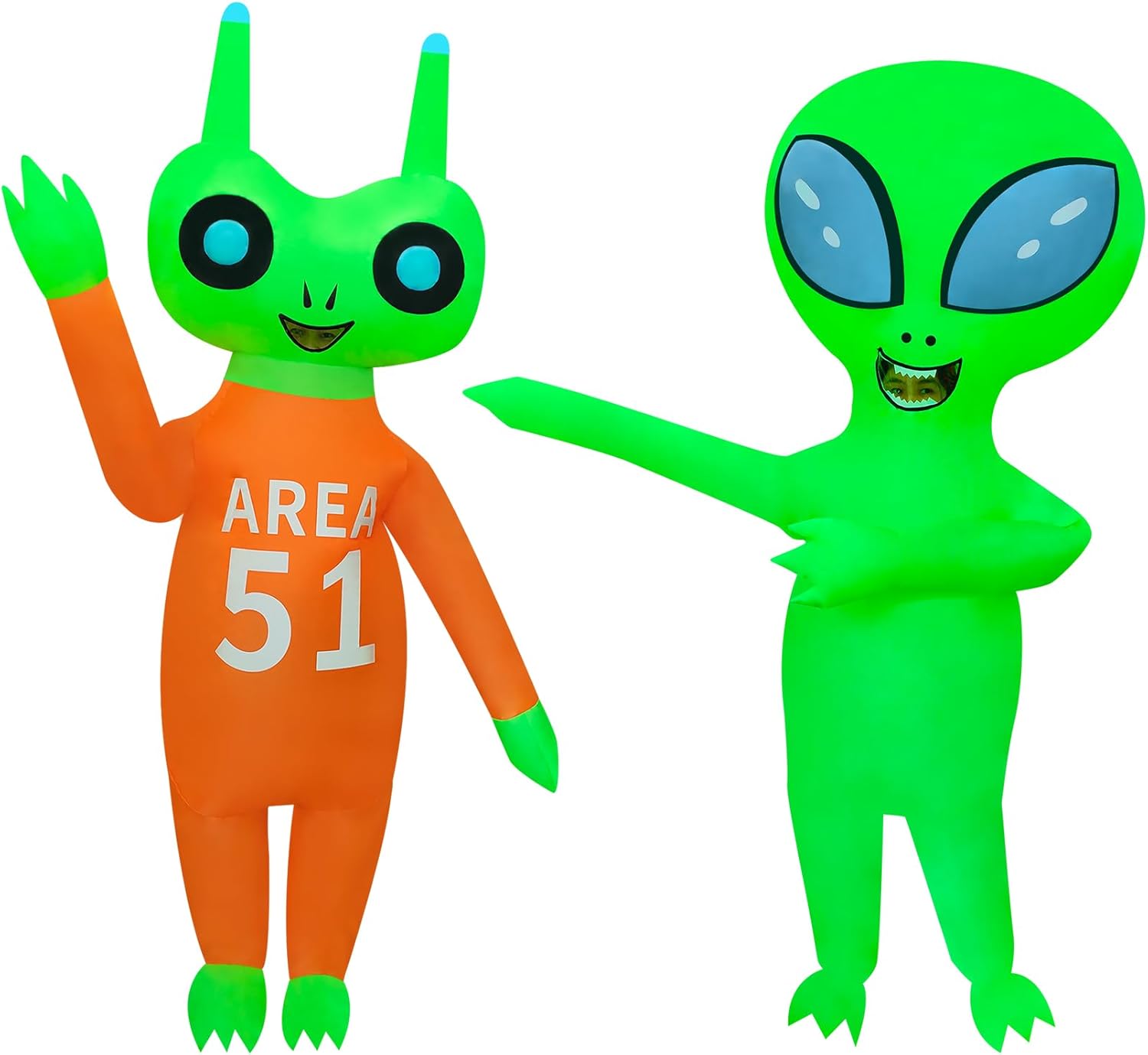 2 Packs Alien Inflatable Costume Halloween Inflatable ET Blow-up Costume Outfit for Adult/Halloween/Canival/Birthday - Image 2