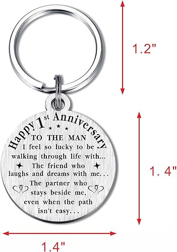 Miniatura 5 de TANWIH Llavero de primer aniversario de boda, regalo para marido y él, decoración de aniversario de 1 año, We Still Do Since 2023, aniversario de 1
