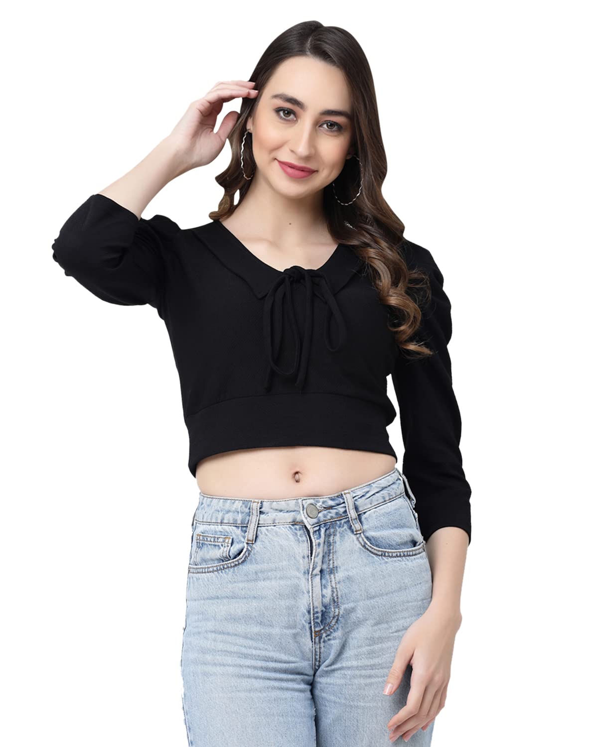 miss ayse Women's Regular Fit Tunic Shirt (MA184XXL_Black2-picture-35