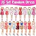 32 Pcs Doll Clothes Outfit for Doll, 11.5 Inch Doll Accessories Collection with 16 Dresses+6 Jewelry Accessories+10 Shoes(Random Style), for Doll Loving Girls Birthday