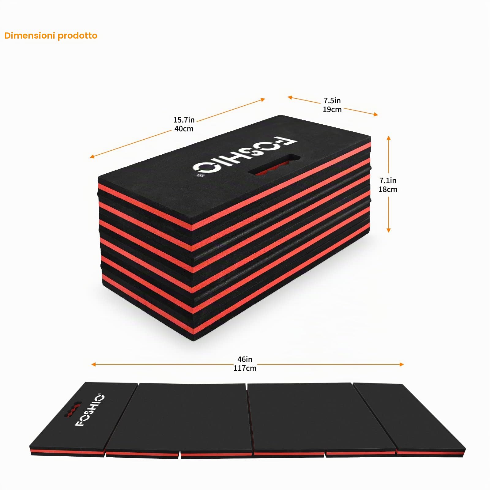 FOSHIO Sgabelli da Officina Pieghevole, Lettino sottoauto sotto Auto, Cuscino per Ginocchia, Utilizzabile Come Sedile Pieghevole, Professionale Lettino Pieghevole sotto Auto, 117 x 40 x 3 cm