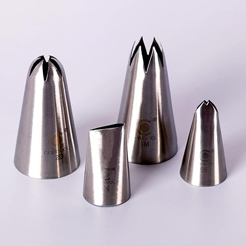 Miniatura 7 de Punta de tubería de glaseado para decoración de cupcakes, 2 grandes y 2 pequeñas, boquillas de acero inoxidable sin costura para glaseado