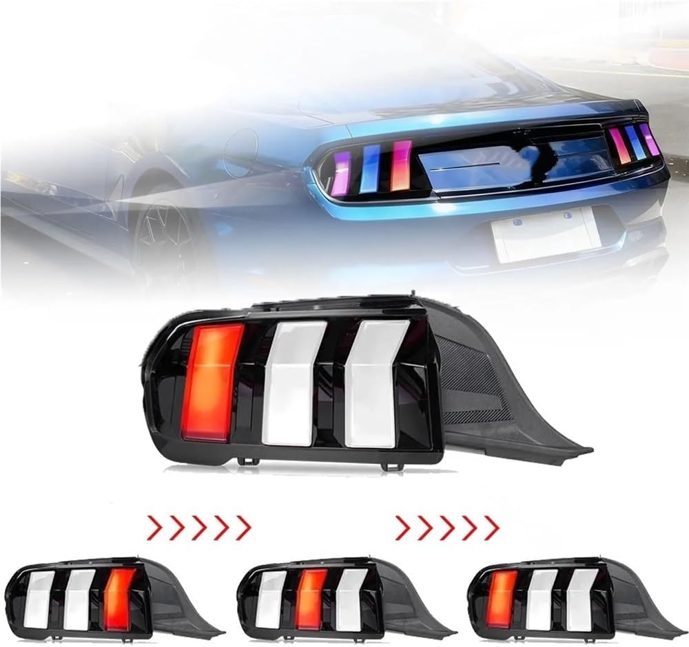 Car Trailer Light Lamp Compatible with Mustang S650 2024 2025 LED Taillights Assembly Pair Smoked Red Clear Lens Dynamic Turn Signal Car Accessories
