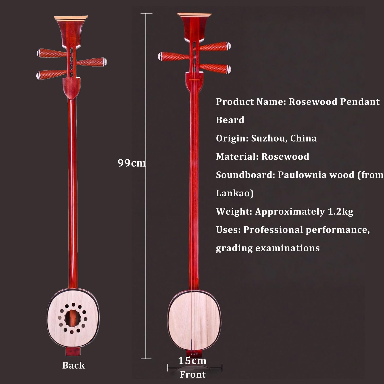 Chinesische Sanxian Aus Palisanderholz, Dreisaitiges Instrument, übungsinstrumente, Shamisen-Gitarre Für Schüler Und Musiker