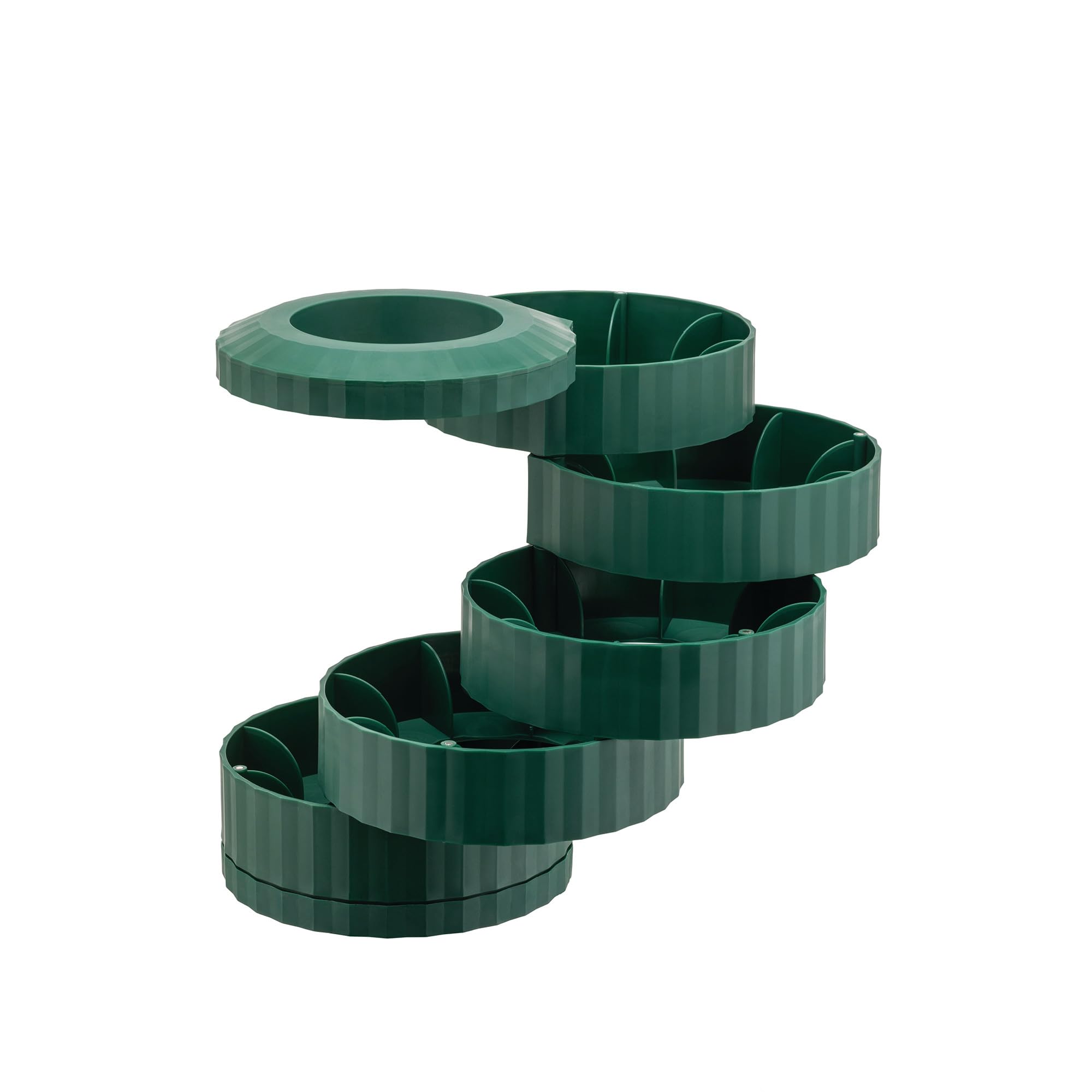 Alessi Plissé MDL19 GR - Contenitore Portacapsule Nespresso a 5 Piani Rotanti, in Resina Termoplastica, Verde