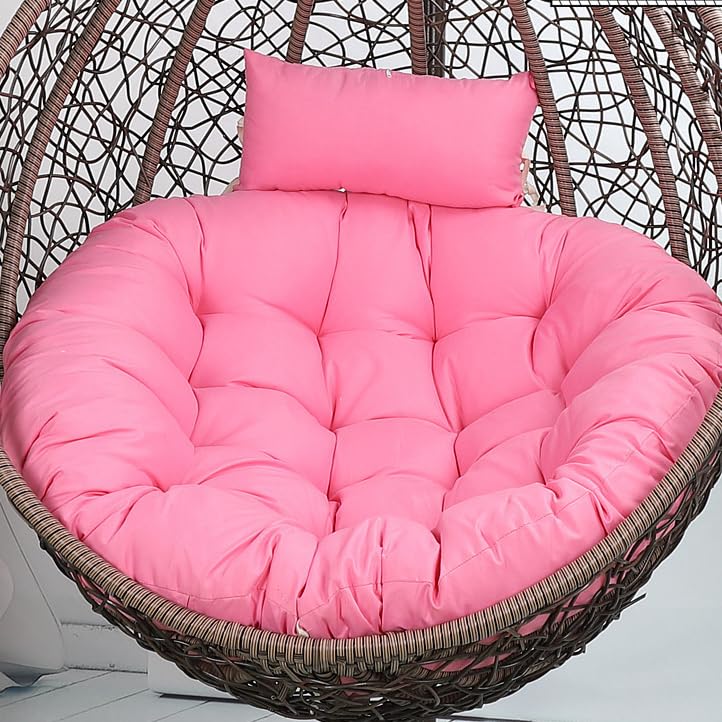 GYCS Cojín para Silla con Forma De Huevo, Cojín para Sillón Colgante, Cojín para Silla De Ratán, Varias Opciones De Color, Apto para Jardines Exteriores, Columpios Interiores,Rosado,110CM