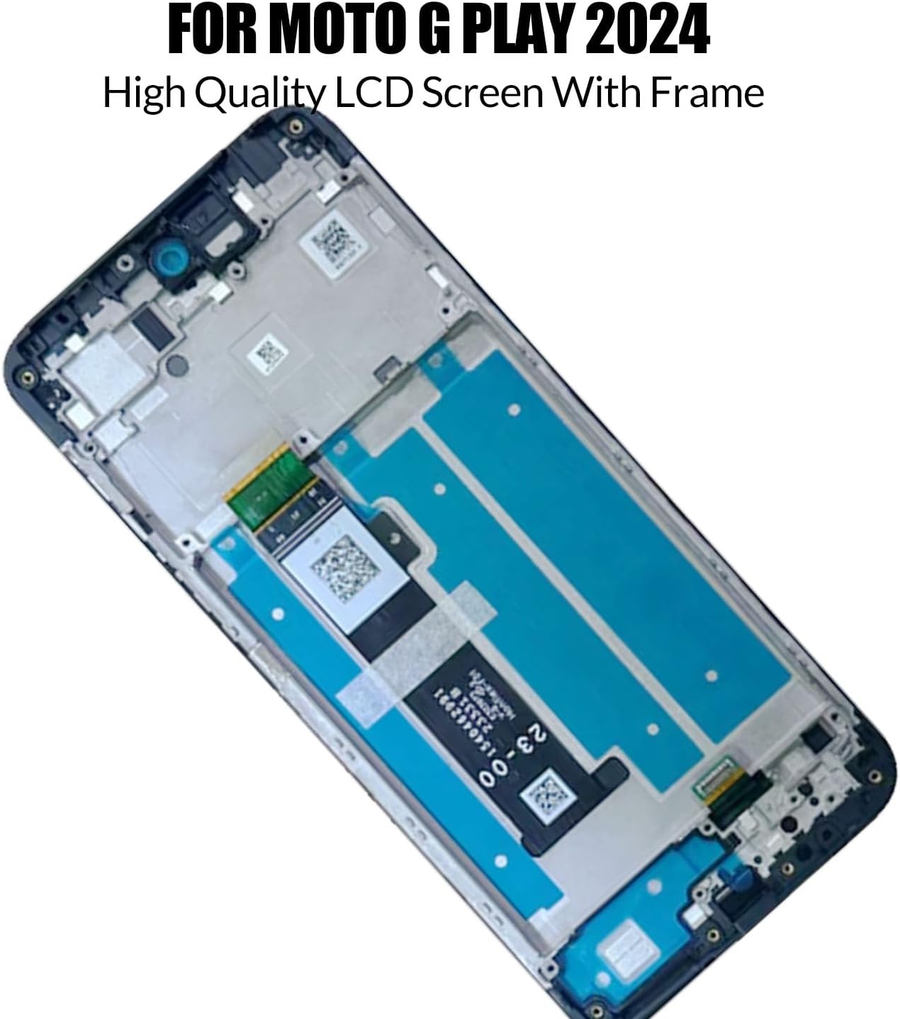 The new LCD screen assembly with its frame, ready for installation into the phone chassis.
