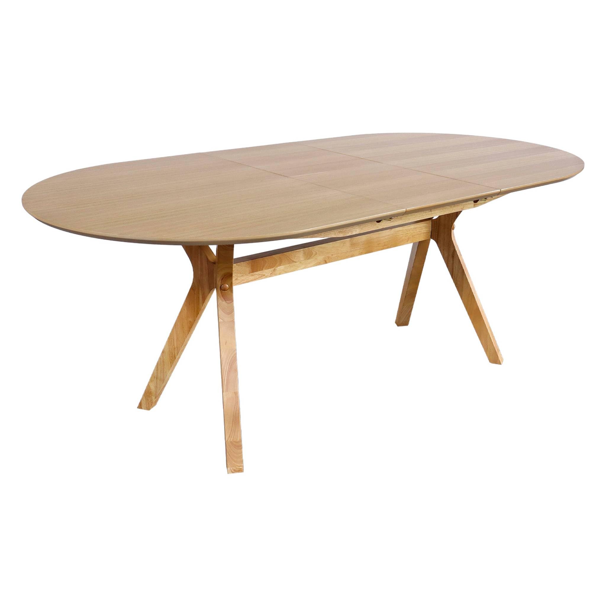 sweeek-​Mesa de Comedor Extensible para 6-​8 Personas, 160-​200cm, Olivia, Natural, 160x100x75 cm