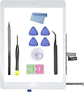 Screen Replacement for Ipad 6th - Digitizer Replacement Parts Kits for Ipad 6 6th Generation 2018 9.7 Inch Model A1893 A1954 with Home Button & Repair Tools (White)