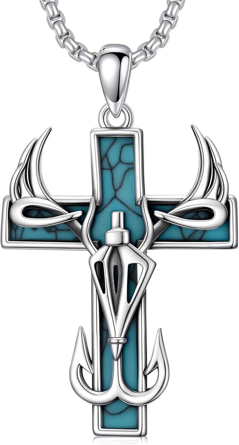 Cross Necklace for Men 925 Sterling Silver Celtic Cross Pendant Christian Jewelry Religious Christmas Gifts for Women