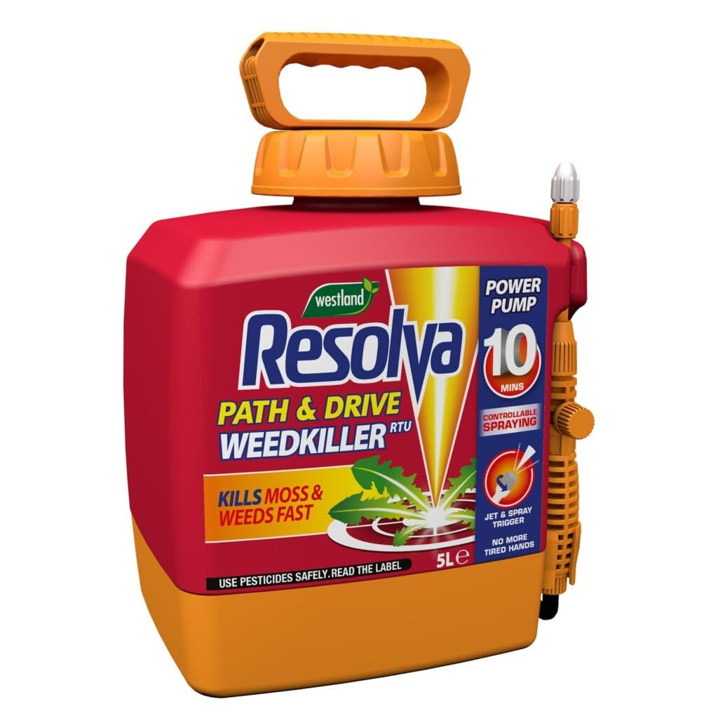 Resolva Path & Drive Ready to Use Weed Killer 5L Power Pump, Glyphosate-Free Formula for Paths, Driveways & Gravel