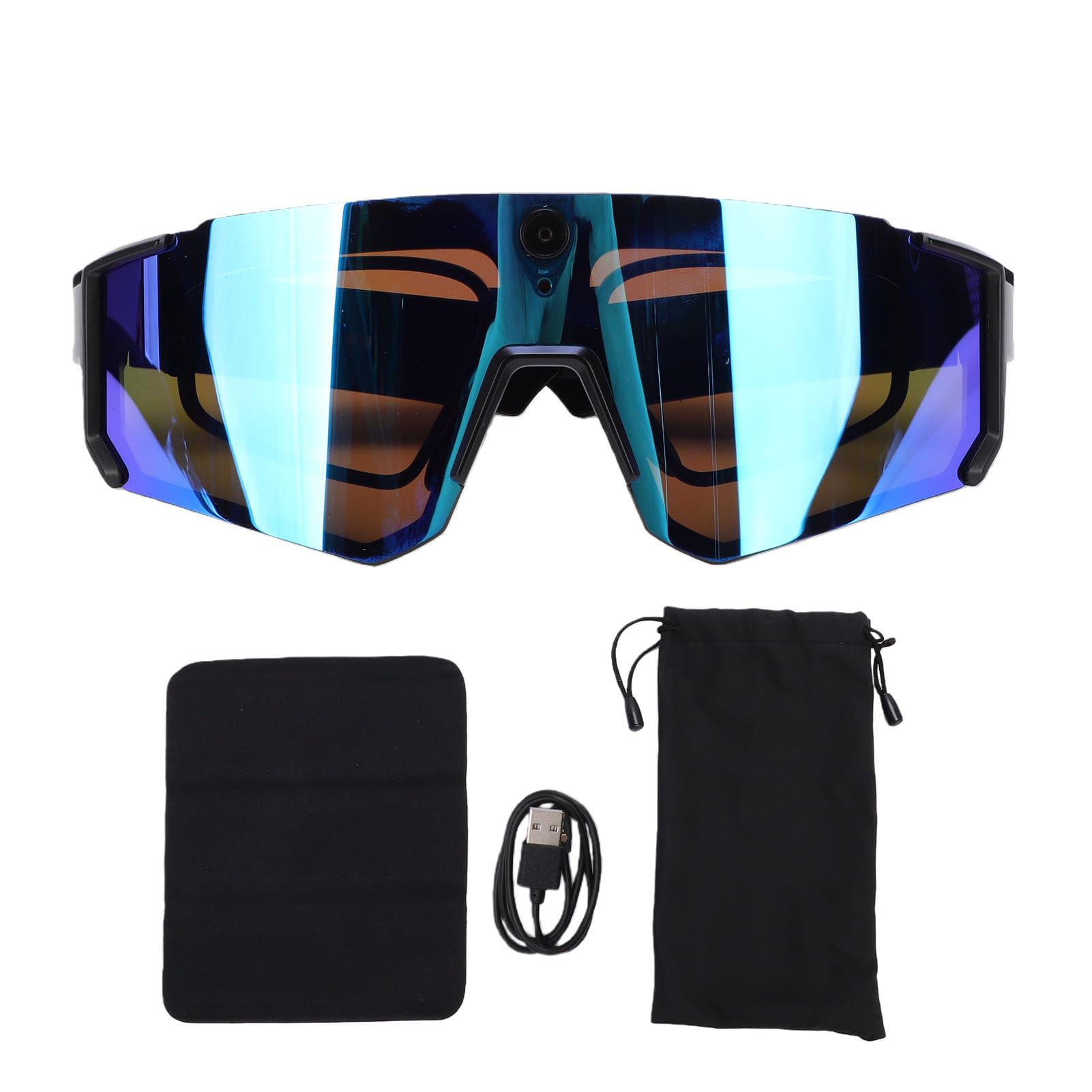 Lunettes Intelligentes IA avec Caméra 4K, Enregistrement Vidéo HD 8 MP, Stabilisation EIS, Double Micro avec Réduction du Bruit, Indice IP54 pour Le Cyclisme, La Randonnée (Vert Noir)