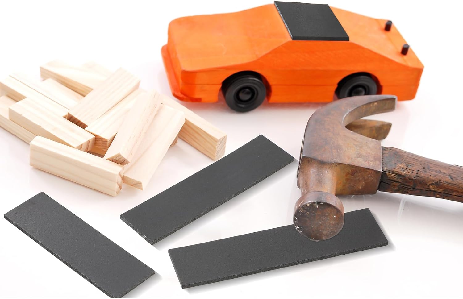 BBTO 4 Pieces Derby Weight Soft Tape Flexible Tape Adhesive Stick on Wheel Weights, Easy to Peel Type for Cars, Trucks, Motorcycles, Cut with Scissors Freely (3.5 oz)
