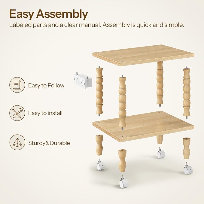 Soporte para impresora HOOBRO de madera natural 2 niveles miniatura 7