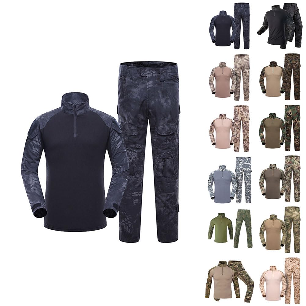 Tarnanzug Herren Airsoft Paintball Tactical Shirt Combat Kampfjacke Taktische Hose Softair Uniform Set Militär Anzug Männer Outdoor Camouflage Hose Jagdbekleidung