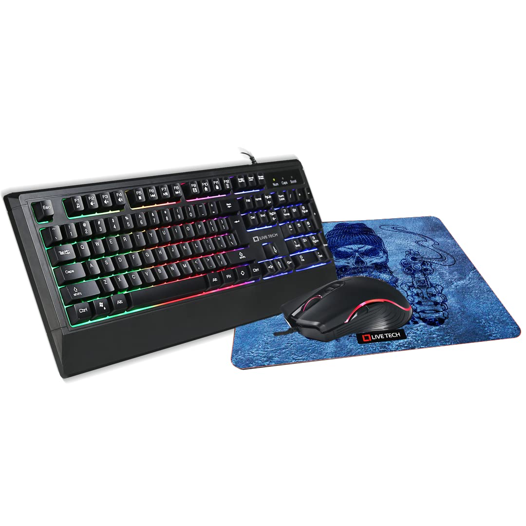 Live Tech DevilX Gaming RGB Keyboard Mouse Mousepad Combo Gamers Choice True Backlit LED Effect Plug & Play (B092VX11HW) Amazon Price History, Amazon Price Tracker