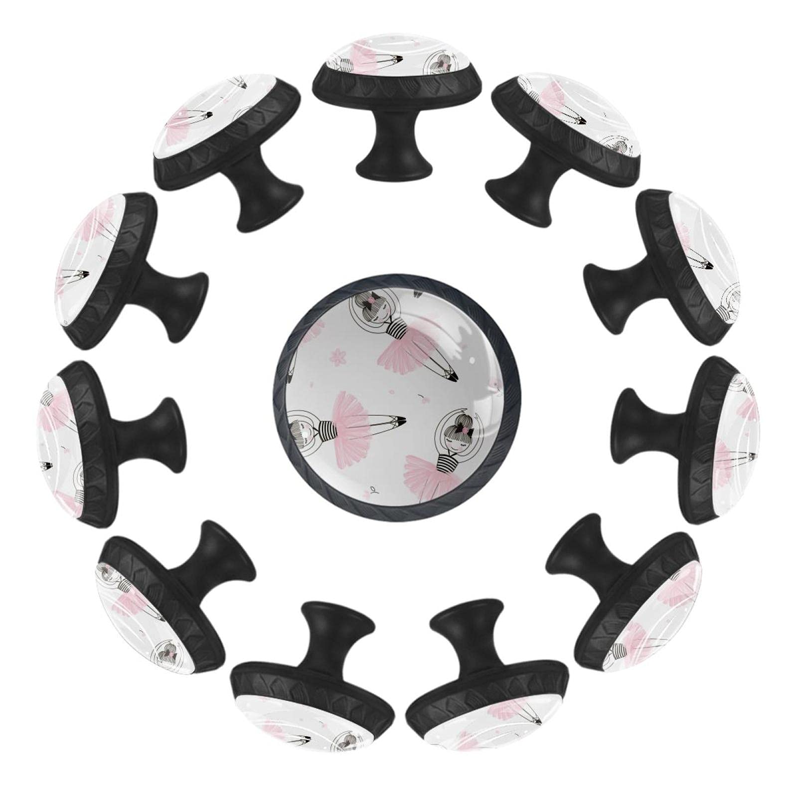 Boutons de tiroir ronds danseuse ballet 35 mm commode crèche