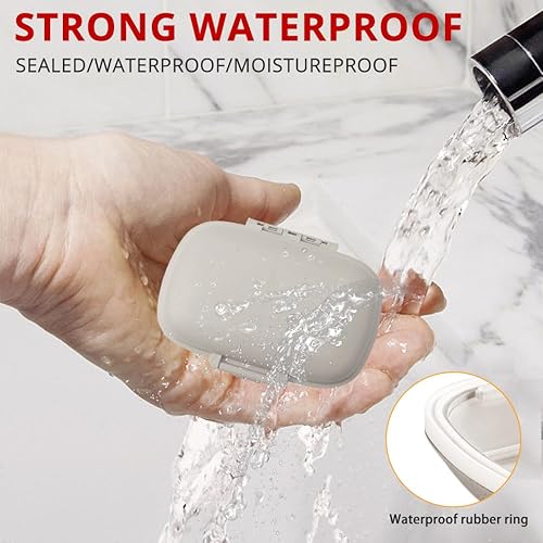 Miniatura 3 de NUTJAM Pastilleros de medicamentos, estuche portátil semanal impermeable para viaje, organizador de vitaminas de 7 días, botella de medicina diaria