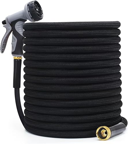 Manguera de jardín, portátil, ligera, interfaz de metal a prueba de fugas, manguera de agua para patio, sin nudos, resistente al desgaste, no