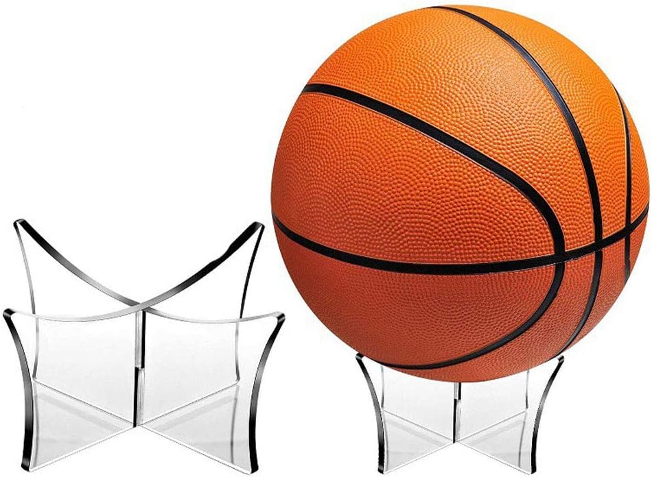 2 Pack MultiFunction Acrylic Ball Stand Holds Footballs, Basketballs