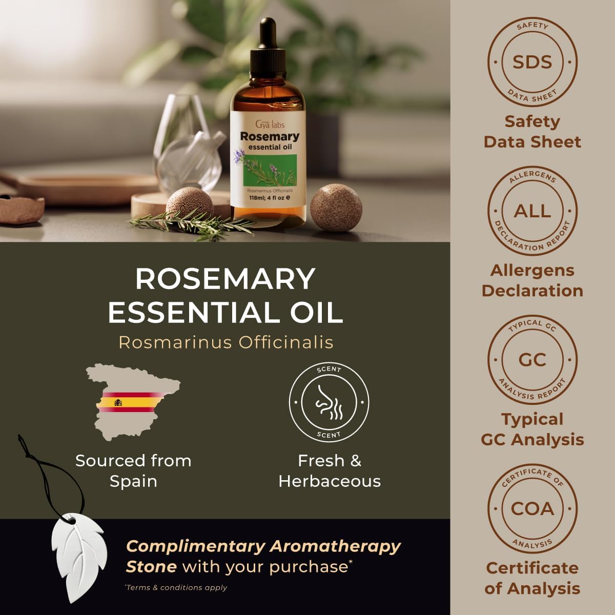Gya Labs Rosemary Essential Oil for Hair – Huge 4 Fl Oz – Premium Grade Essential Oils for Diffuser, Aromatherapy, Hair Care, Skin Care, Body, Massage & DIY Candle Making Scents - Image 6
