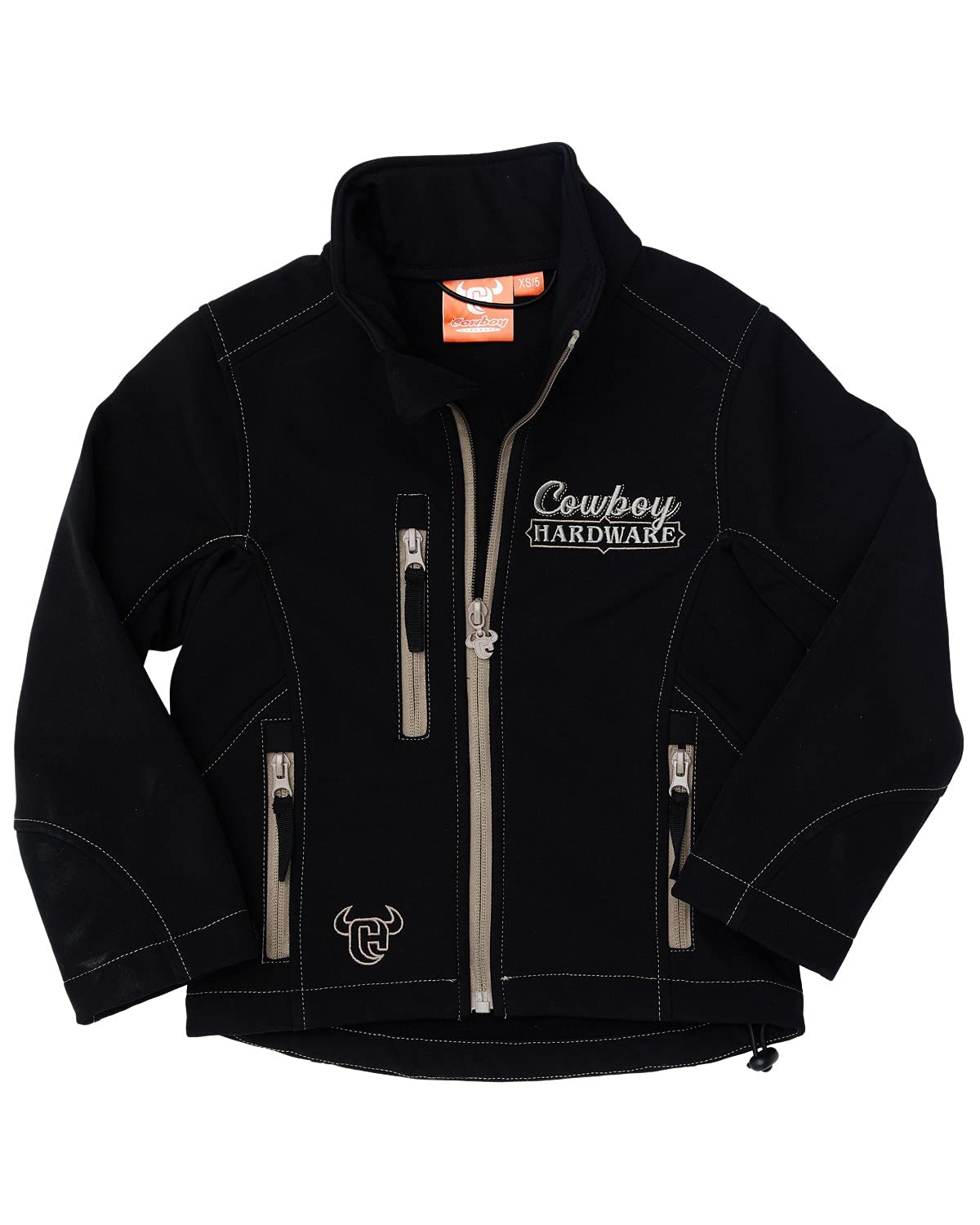 Boys' Cowboy Hardware Ride Hard Zip-Up Softshell Jacket Black X-Small