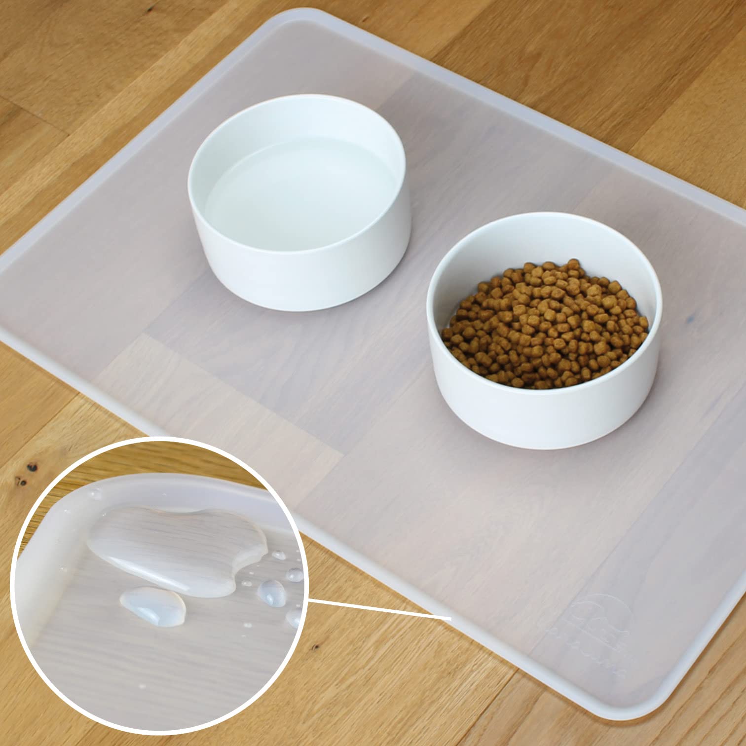Basic, tappetino in silicone, 60 x 40 cm, trasparente, antiscivolo, per cani, gatti, tappetino per cani e gatti