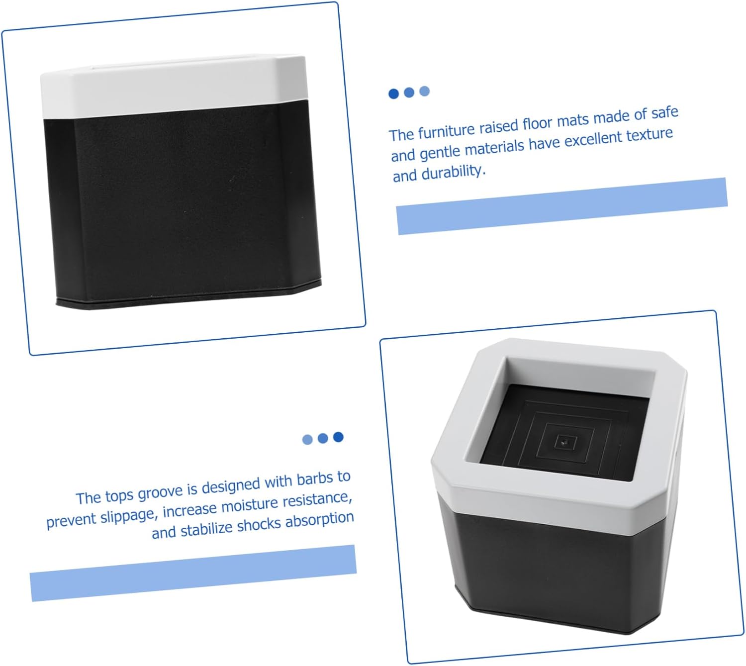 4pcs Stackable Bed Risers Heavy Duty Furniture Elevators for Bed Couch and Table Non- Floor Protectors Heightening Pads for Home Use Reducing Noise and