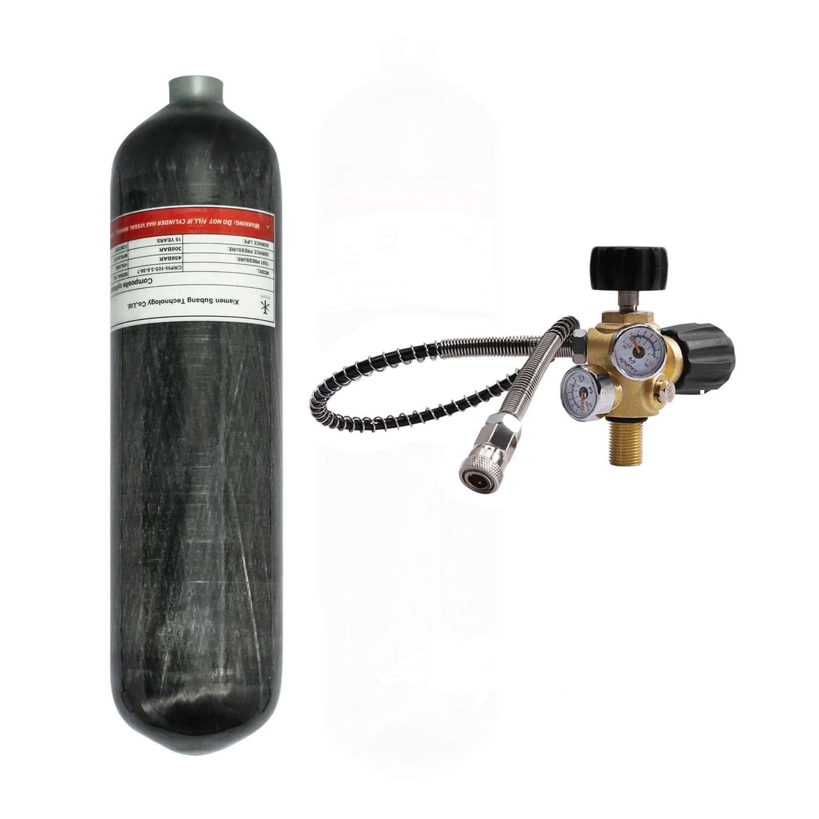 TUXING 4500psi 300Bar 3L In Fibra di Carbonio HPA Serbatoio Cilindro Ad Alta Pressione con Valvola di Regolazione Immersione ARA M18* 1.5