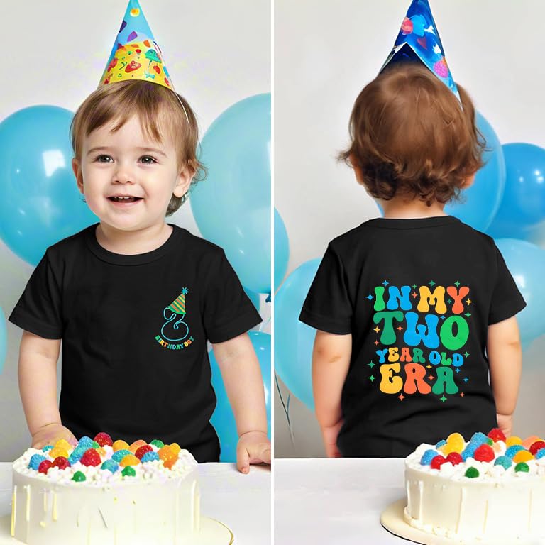 2nd Birthday Shirt Toddler Boy Two Year Old Birthday Outfit Short Sleeve Cotton T Shirt Clothes3