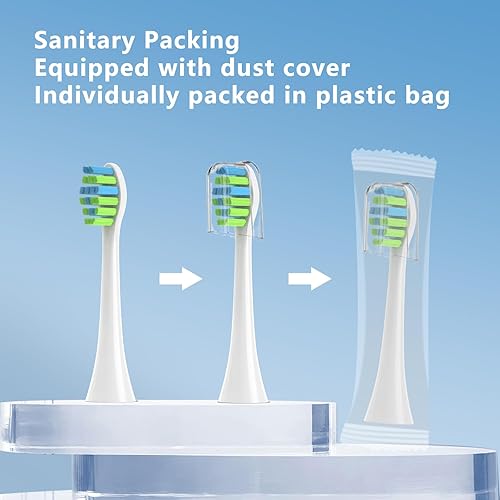 Miniatura 10 de Cabezales de repuesto para cepillos de dientes eléctricos 7am2m AM101AM105, paquete de 10, color negro