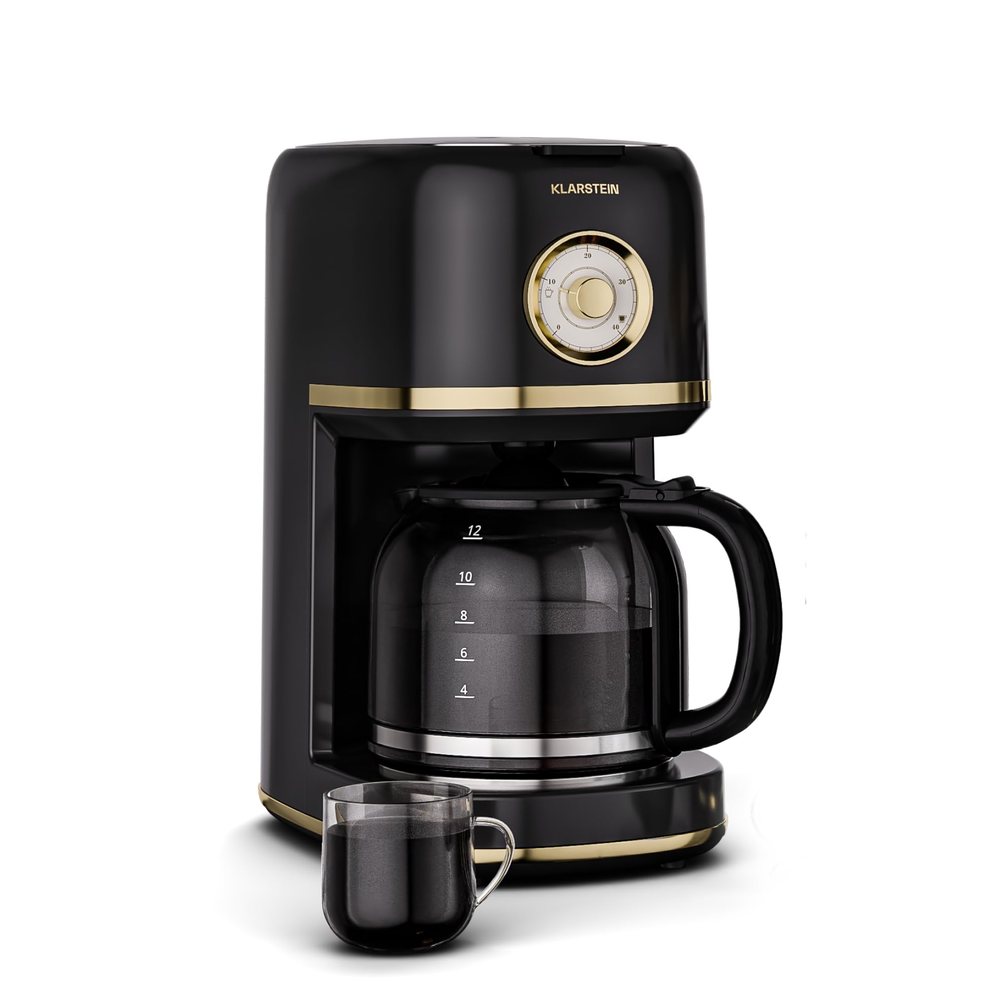 KLARSTEIN Victoria, cafetière filtre rétro, 1,5 L, fonction maintien au chaud