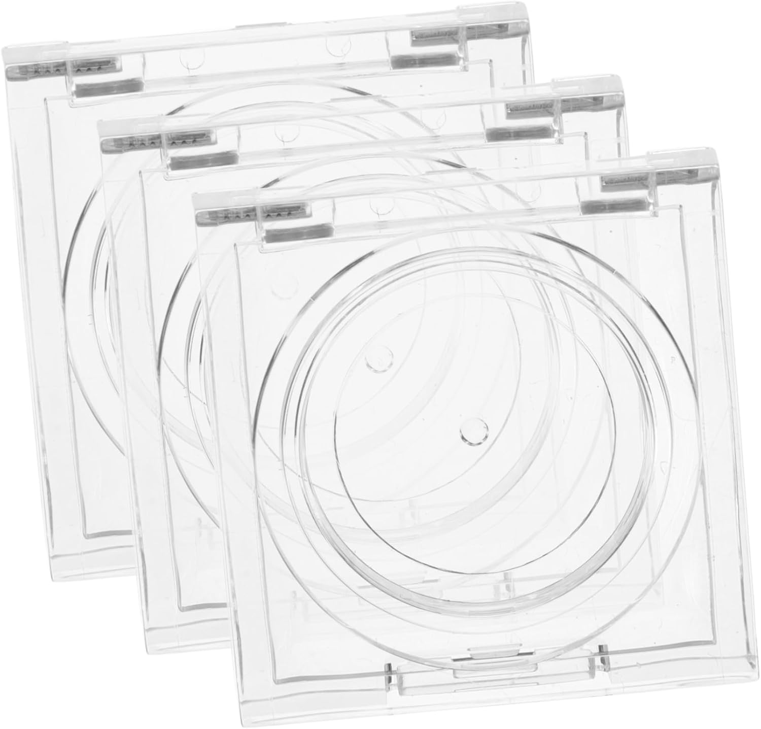 Organize Your Makeup 3pcs Plastic Empty Powder Case Eyeshadow Box Refillable Blush Container Mini Glass Jars Crystal Napkin Holder Small Jar Lid under Eye Palette