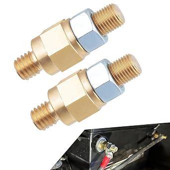 2 PCS Side Post Battery Terminal Bolt, 3/8" 16&24 Brass Stud Side Post Battery Terminal Extension, Standard Battery Terminal Adapter, Universal Car Thread Side Standard Bolt