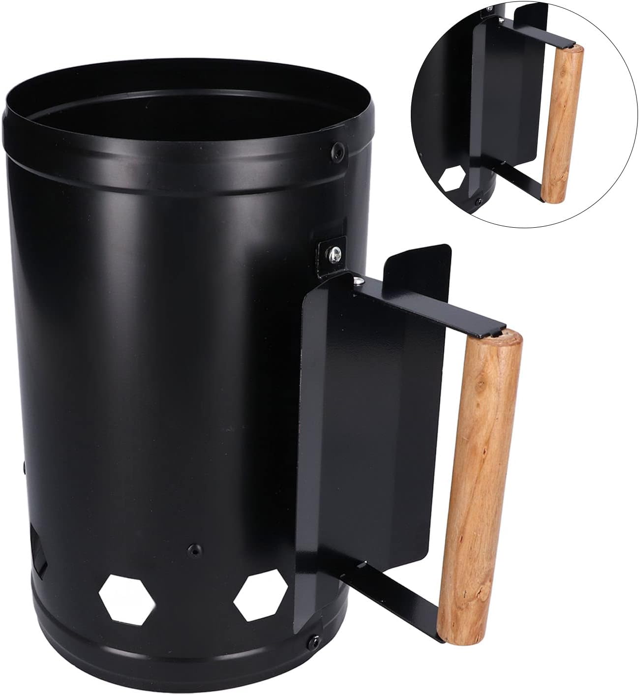 Chimney Starter Steel Charcoal Starter 7 Inch by 10.8 Inch, 32oz Weight - Fast Ignition, Safe Use, Perfect for BBQ and Camping
