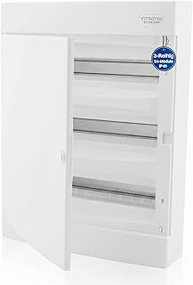Intratec Sicherungskasten Aufputz 3 reihig – IP40 Verteilerkasten Aufputz Gehäuse für 54 Module mit weißer Tür für einfache Installation Zuhause & Gewerbe – 526 x 396 x 112 mm