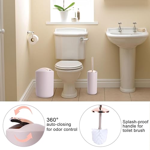 Miniatura 4 de Juego de accesorios de baño completo de 6 piezas (juego completo beige+cortina+alfombras)