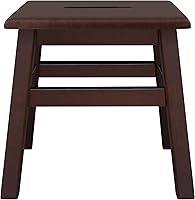 Vista 26 de eHemco Taburete de madera maciza para adultos y niños, 12.25 pulgadas, gris, juego de 2