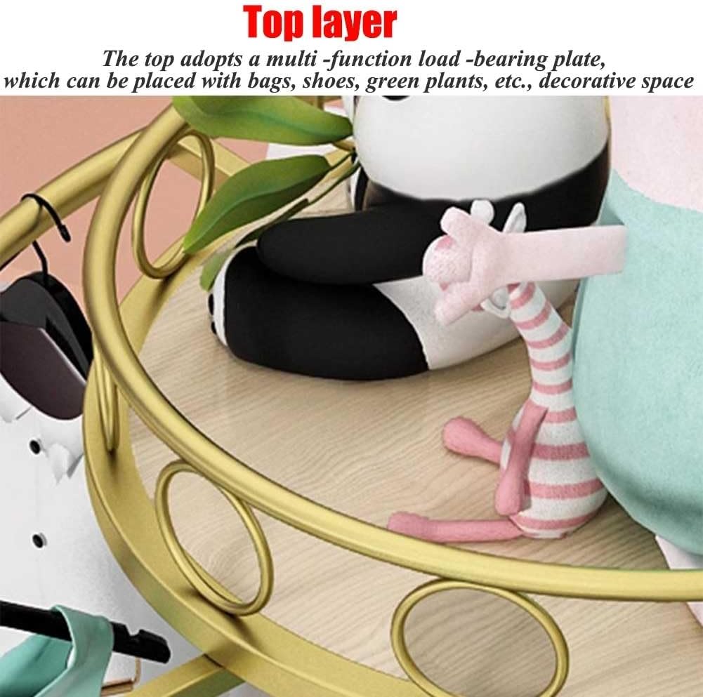 Rotatable Clothing Rack with Round Topper, Freestanding Round Garment Rack Metal Clothes Display Rack for Hanging Apparel Clothing Organizer in Retail Boutiques and