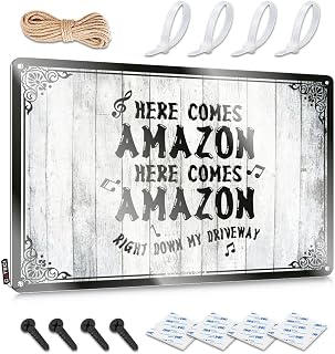 Metal Signs Decor Here Comes Amazon Right Down My Driveway Tin Sign Funny Beer Sign Metal Tin Sign Retro(20X30CM)