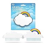 Genuine Fred HEAD IN THE CLOUDS Folding Brush and Comb, Fun Cloud and Rainbow Design, Hair Care Tool and Detangling Comb, Great for Travel and Diaper Bags, Fun Gift and Stocking Stuffer
