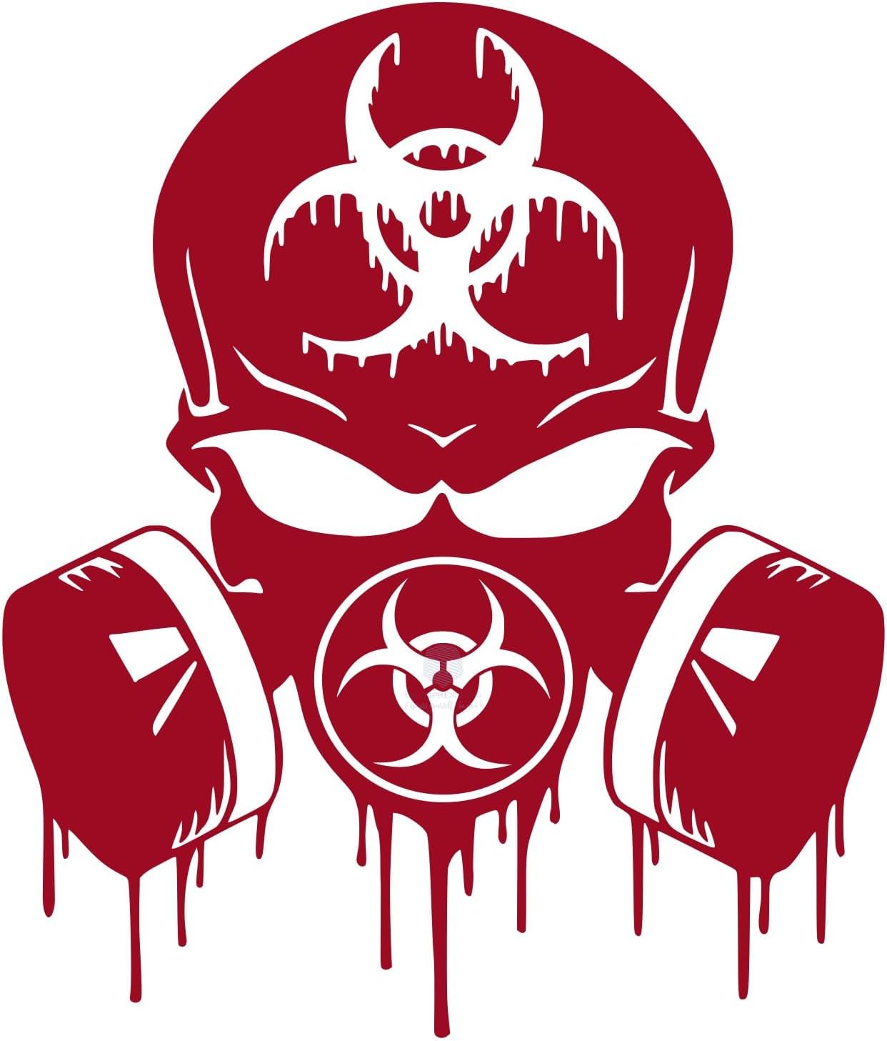 UR Impressions DRed Skull Dripping Biohazard Respirator Decal Sticker Vinyl Graphics for Cars Trucks SUV Motorcycles Windows|Dark RED|5.5 X 5 inch|URI349-DR