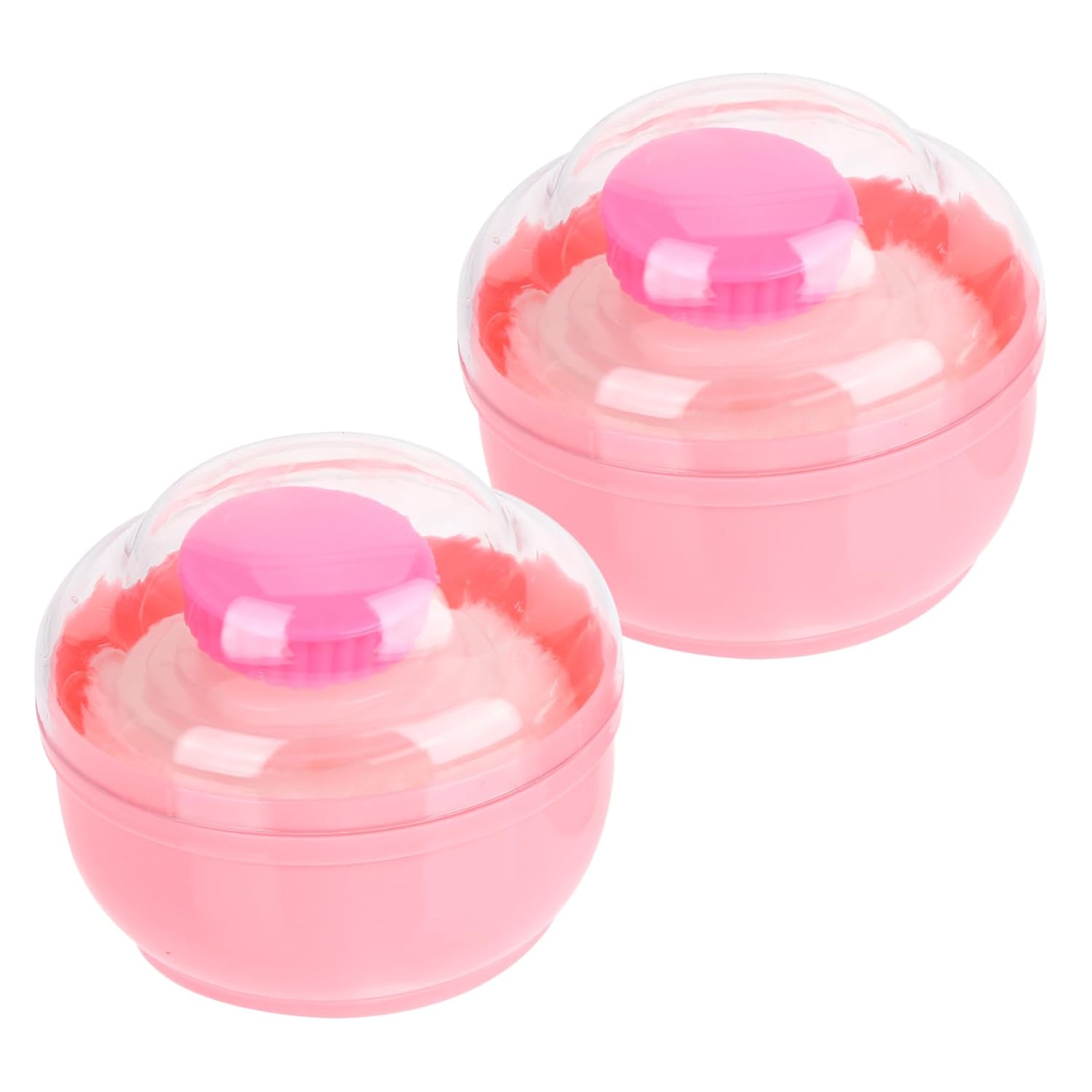 Gogogmee 2pcs Powder Puff Box, Body Powder Container for Talc, Travel and Home Use, Prevents Spilling
