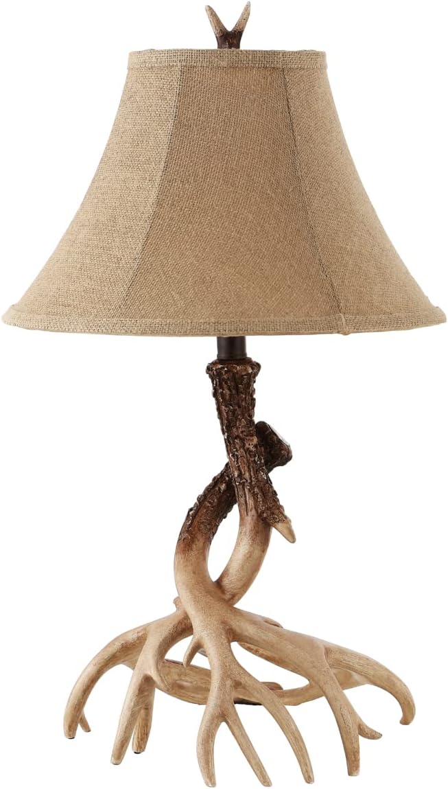 SAFAVIEH Lighting Collection Sundance Rustic Farmhouse Brown Antler 26-inch Bedroom Living Room Home Office Desk Nightstand Table Lamp Set of 2 (LED Bulbs Included)