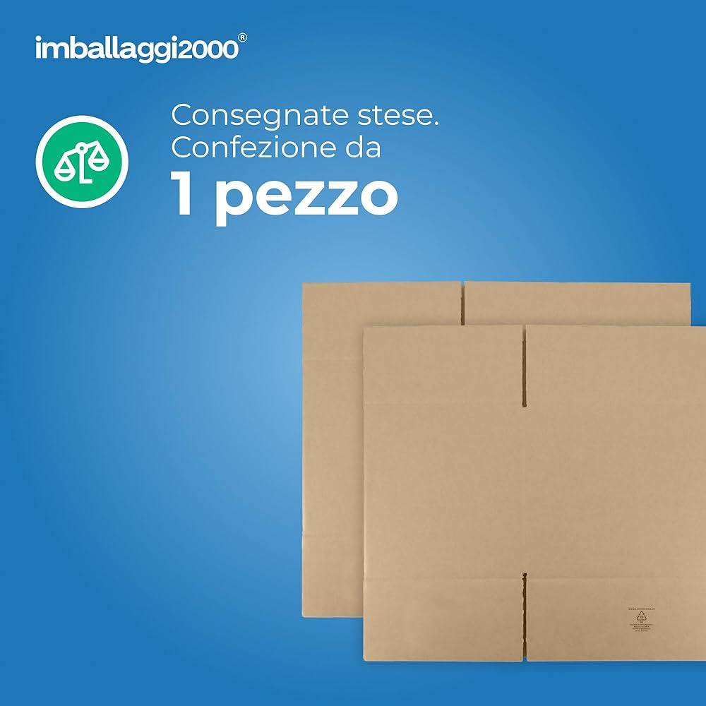 Scatole Cartone Trasloco 100x50x50cm - Doppia Onda, Set Da 5, Made In Italy