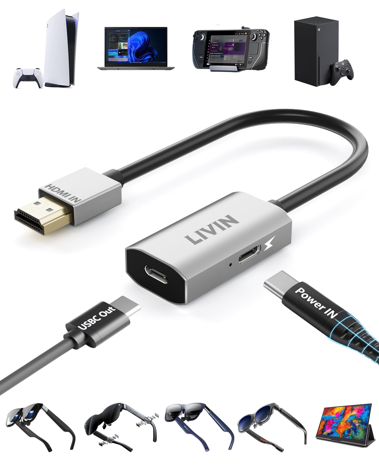 Amazon.co.jp: HDMI to Type-C 対応 XREAL One/Air 2 Pro/VITURE Luma