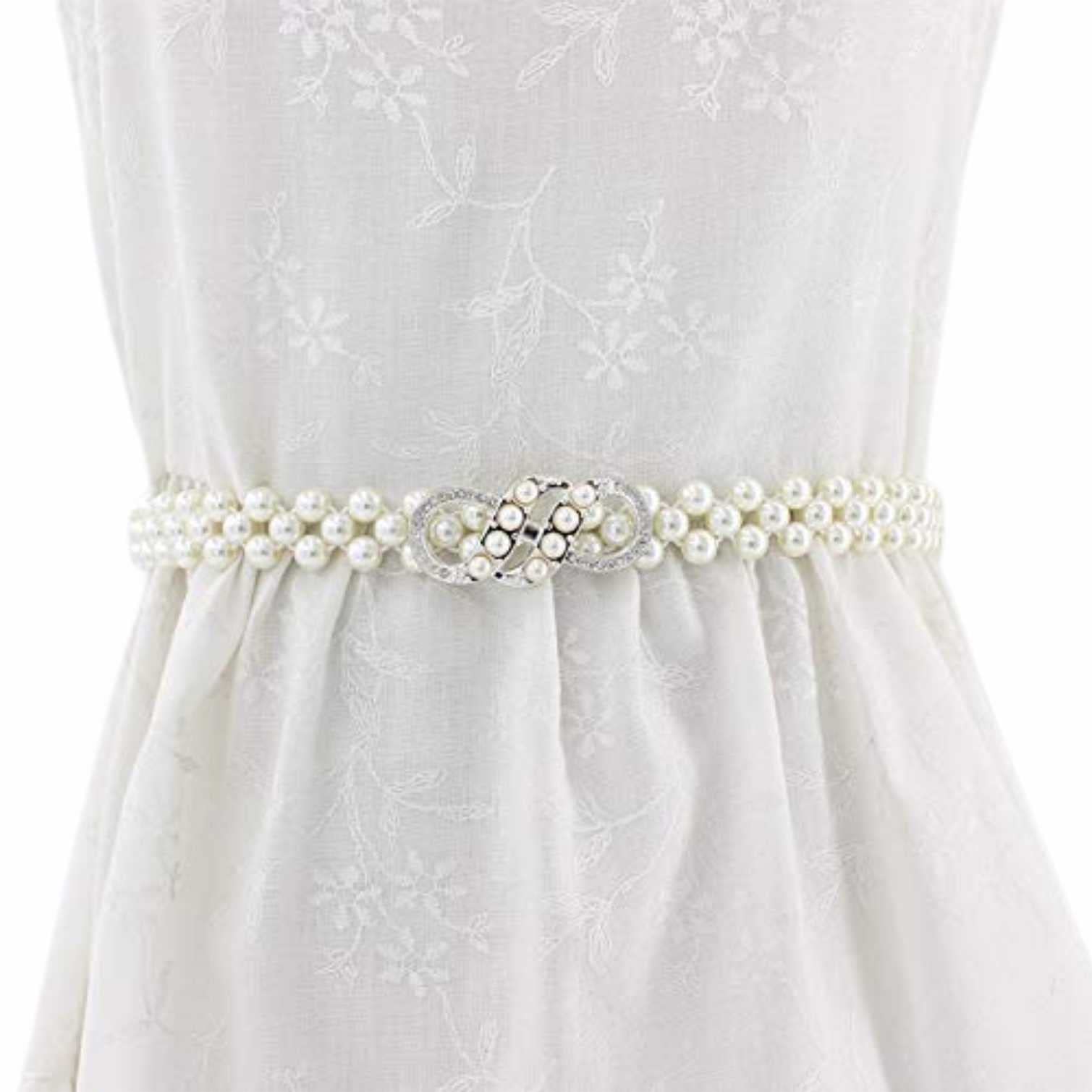 SygaPearl Waist Chain Belt Rose Pearl Pendant Closure