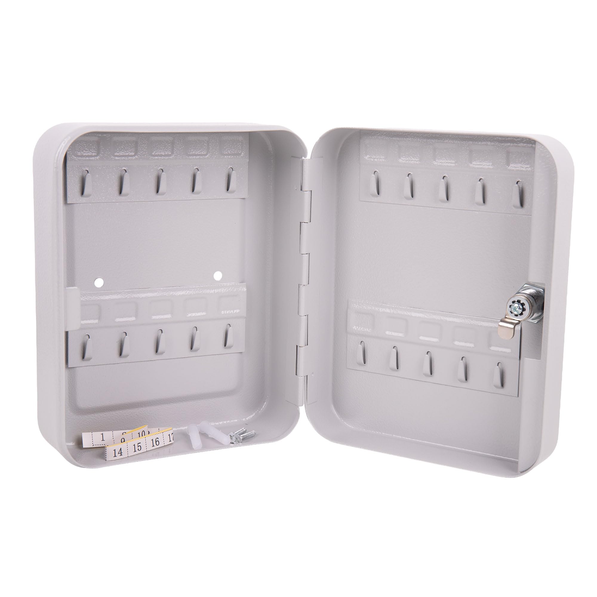Cofan Armario para Llaves con Cerradura, Caja Fuerte de Seguridad de Acero, Incluye 2 Llaves y Kit de fijación, Instalación a la Pared, Adecuado para 20 Llaves